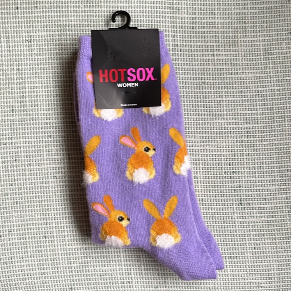Rabbit Socks Bunny Socks NWT Purple Brown White